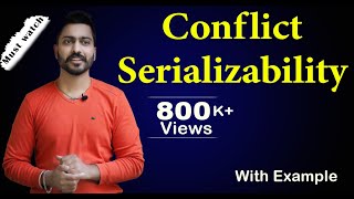 Lec84 Conflict Serializability  Precedence Graph  Transaction  DBMS [upl. by Aita]