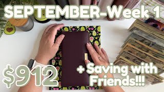 🥑 Weekly Cash Stuffing 912  Saving With Friends  Week 1 Sept  Single Income [upl. by Worthy]