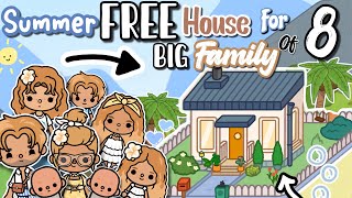 Summer FREE HOUSE For FAMILY of 8 Design🏝️Toca Boca House Ideas✨ House Design TocaLifeWorld [upl. by Esinwahs697]