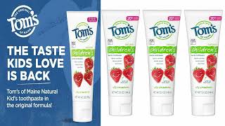 Toms of Maine ADA Approved Fluoride Childrens Toothpaste Natural Toothpaste Dye Free [upl. by Erdnaek]