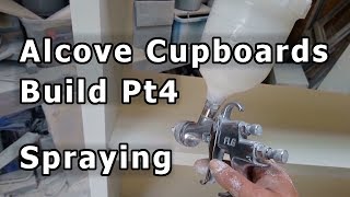 Alcove Cupboards Build Pt4  Spraying paint How to seal MDF edges [upl. by Senn]