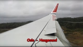 Extreme crosswind  Norwegian Boeing 737800 Oslo  Haugesund [upl. by Putnem73]