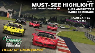 Must See Highlight l Luca Andrettas Early Comeback in Ferrari Challenge at Redbull Ring l CMRSC [upl. by Shirberg]