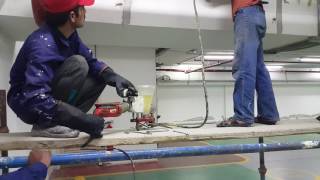 Sama Tadmur Conbextra EP 10 epoxy resin injection at Al Jazira Bank basement in Jedda [upl. by Viole]