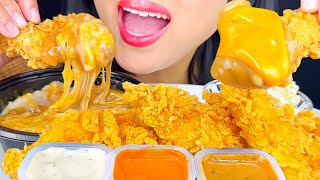 ASMR FRIED CHICKEN TENDERS DIPPED IN CHEESY GRAVY MASHED POTATOES EATING SHOW ASMR Phan [upl. by Yekcaj567]