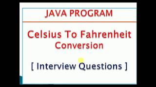 JAVA Program to Convert Celsius to Fahrenheit Program Code [upl. by Mintz]