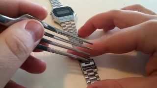 How to Adjust Casio Watch Band A168W1 [upl. by Ettenel]