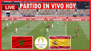 Marruecos vs España EN VIVO  Semifinal Juegos Olímpicos París 2024  Partido en Vivo Hoy PES 2021 [upl. by Eednak]