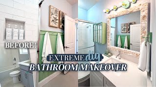 EXTREME DIY BATHROOM MAKEOVER Decorate with Me 2024 [upl. by Ylrebnik]