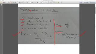 Hypergeometric probability distribution [upl. by Fowler]