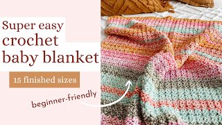 Beginner friendly Crochet Blanket  Allegra Blanket  Tutorial  CJ Design [upl. by Seerdi37]