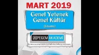 PEGEM Kpss Mart 2019 MATEMATİK Türkiye Geneli Deneme Sınavı Soru Çözümleri [upl. by Andres]