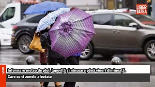 Informare meteo de ploi lapoviță și ninsoare până vineri dimineață Libertatea [upl. by Mattox]