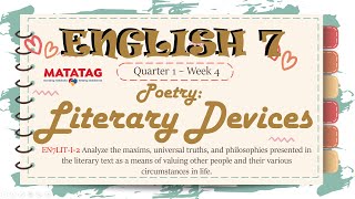 Poetry Literary Devices  English 7  Quarter 1  Week 4  its me Carmyy [upl. by Mcdonald]