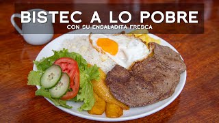 COMO PREPARAR BISTEC A LO POBRE  COMIDA PERUANA  ACOMERPE [upl. by Aoniak]