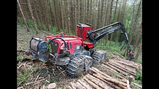 🌲4K Komatsu 931XC goes uphill • Ritter Winch • HarvesterAction • Van Den Nagel • Loggingvideo🌲 [upl. by Llenyt283]