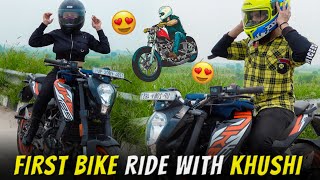 FIRST BIKE RIDE WITH KHUSHI 🏍  KUNAL TOMAR [upl. by Ertnod]