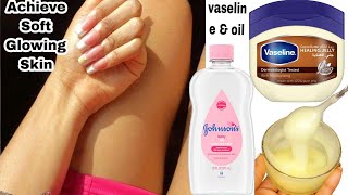 How to mix Vaseline and Johnson oil to achieve a natural brighter glowing skin beautitips [upl. by Aronoel]