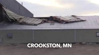 High Winds Damage Old Winter Shows Building In Crookston [upl. by Gunter679]