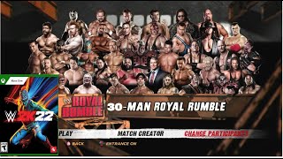 WWE 2K22  30man Royal Rumble  022 [upl. by Sharla317]