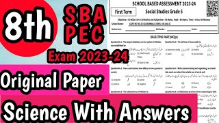 8th Class Science Original Paper 1st term  Class 8th Science Paper School Based Assessment 202324 [upl. by Duthie]