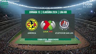 América vs Atlético De San Luis  Jornada 13 LIGA BBVA MX  Clausura 2024 FIFA22 [upl. by Nanoc890]