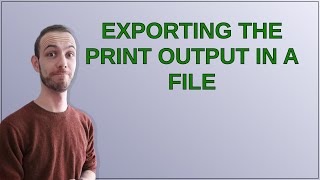 Mathematica Exporting the Print output in a file [upl. by Lanette]