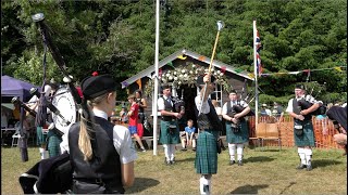 51st Highland Div amp Lovat Scouts by Newtonhill Pipe Band during 2023 Drumtochty Highland Games [upl. by Yarased755]